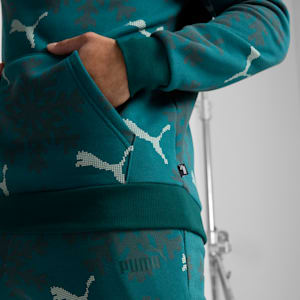 ESS+ Logo Lab Winter Snowflake Hoodie, Dark Myrtle, extralarge