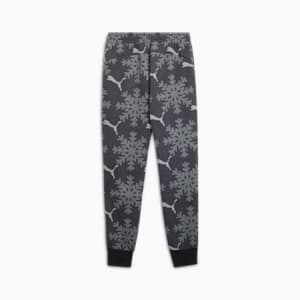 ESS+ Logo Lab Winter Snowflake Sweatpants, PUMA Black, extralarge