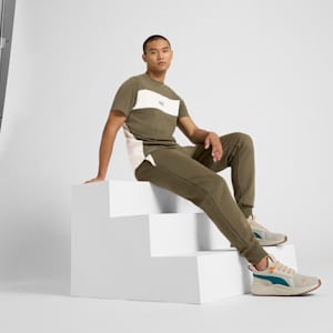 PUMA Power Men's Colorblock Pants, Dark Olive, extralarge