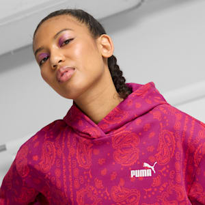 ESS+ Paisley AOP Women's Hoodie, Magenta Gleam, extralarge