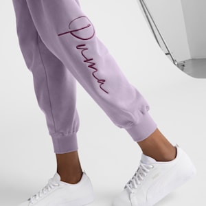 Script Logo Women's Sweatpants, Pale Plum, extralarge