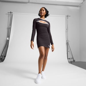 HER Long Sleeve Trim Women's Dress, PUMA Black, extralarge