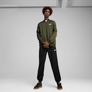 Men's Poly Baseball-Inspired Tracksuit, Loden Green, extralarge-IND