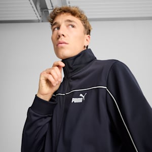Men's Poly Piping Tracksuit, New Navy, extralarge-IND