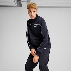 Men's Poly Piping Tracksuit, New Navy, extralarge-IND