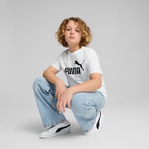 Essentials No. 1 Logo Big Kids' Tee, PUMA White, extralarge