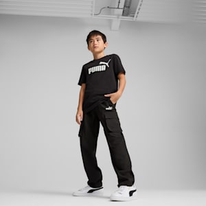 Logotipo Essentials n.º 1 pants cargo tejido para niño grande, PUMA Black, extralarge