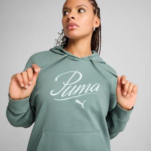Essentials Script Women's Comfort Hoodie, Green Moon, extralarge