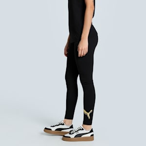 METALLIC Women's Leggings, PUMA Black-Metallic Gold, extralarge-IND