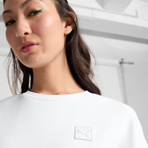 Essentials Elevated Women's Comfort Crew Sweatshirt, PUMA White, extralarge
