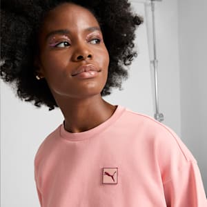 Essentials Elevated Women's Comfort Crew Sweatshirt, Pink Fruit, extralarge