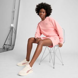 Essentials Elevated Women's Comfort Crew Sweatshirt, Pink Fruit, extralarge