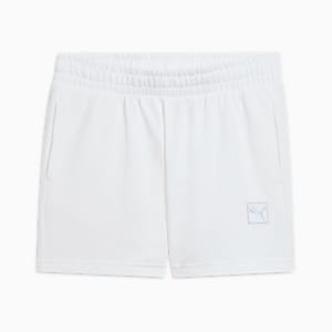 Shorts para mujer Essentials Elevated de tiro medio de 5 pulgadas, PUMA White, extralarge