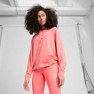 Sudadera Essentials ELEVATED Comfort Rib para mujer, Peach Frost, extralarge