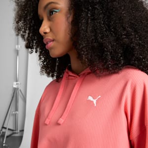 Sudadera Essentials ELEVATED Comfort Rib para mujer, Peach Frost, extralarge