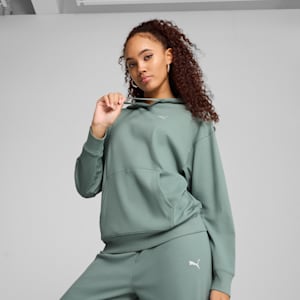 ESS ELEVATED Comfort Rib Hoodie Women, Green Moon, extralarge-GBR