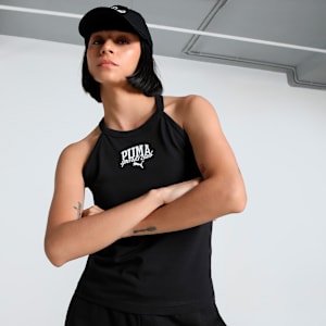 CLASS Women's Slim Fit Short Tank, PUMA Black, extralarge-IND