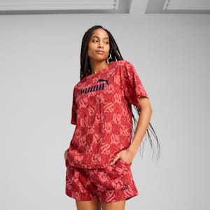 GRAPHIC Women's Relaxed Fit Tee, Red Fire, extralarge-IND