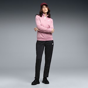 Women's Long Sleeve Zip-Up Tracksuit, Poised Pink, extralarge-IND