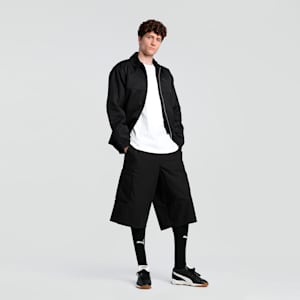WARDROBE Essentials Oversized Fit Retro Football Jacket, PUMA Black, extralarge-IND