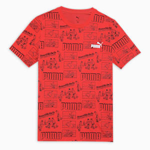 Mid 90s Youth Tee, Red Fire, extralarge-IND