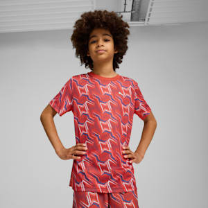Youth Poly Training Tee, Red Fire, extralarge-IND