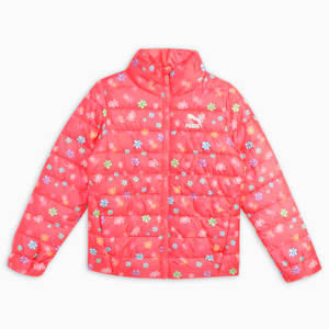 Classics Bubble Bloom Girl's Jacket, Salmon-AOP, extralarge-IND