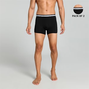 Pack of 3 pairs of black, grey and white stretch cotton briefs for men