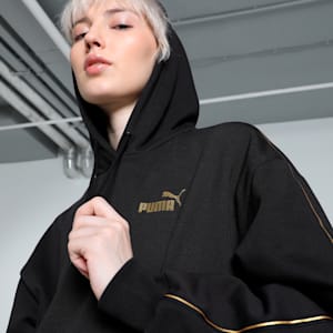 TAPE MINIMAL GOLD Women's Hoodie, PUMA Black, extralarge-IND