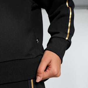 MINIMAL GOLD Women's Half-Zip Crew-Neck Sweatshirt, PUMA Black, extralarge-IND