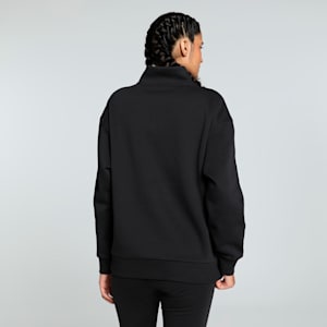 MINIMAL GOLD Women's Half-Zip Crew-Neck Sweatshirt, PUMA Black, extralarge-IND
