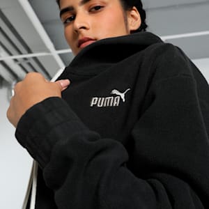 ELEVATED Women's Full-Zip Hoodie, PUMA Black, extralarge-IND