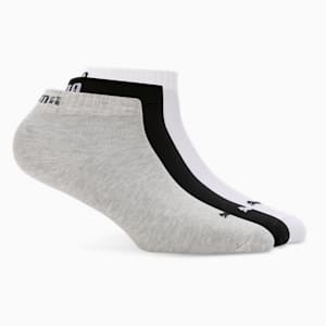 Quarter Plain Socks Pack of 3, Cool Gray 7-PUMA White-PUMA Black, extralarge-IND