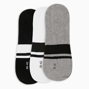 Heritage Footie Socks Pack of 3, PUMA Black-PUMA White-Medium Gray Heather, extralarge-IND