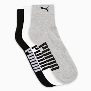 Half Terry Ankle-Length Socks Pack of 3, PUMA White-PUMA Black-Cool Gray 7, extralarge-IND