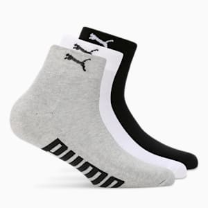 Half Terry Ankle-Length Socks Pack of 3, PUMA White-PUMA Black-Cool Gray 7, extralarge-IND