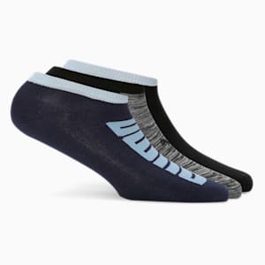 PUMA Classic Unisex Sneaker Socks Pack of 3, PUMA Navy-PUMA Black-Cool Gray 7, extralarge-IND