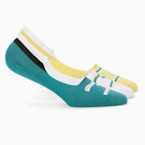 Lifestyle Footie Socks Pack of 3, Green Lagoon-Lemon Meringue-PUMA White, extralarge-IND
