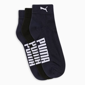 Half Terry Ankle-Length Socks Pack of 3, Club Navy-PUMA Navy-PUMA Black, extralarge-IND