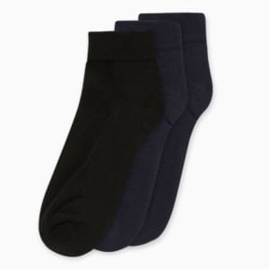 Half Terry Ankle-Length Socks Pack of 3, Club Navy-PUMA Navy-PUMA Black, extralarge-IND