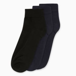 Half Terry Ankle-Length Unisex Socks Pack of 3, Club Navy-PUMA Navy-PUMA Black, extralarge-IND