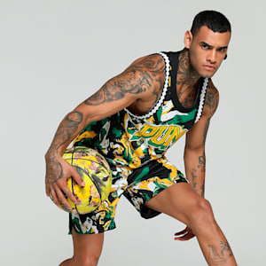 Rival Rage All-Over Print Mesh Men's Basketball Tank, Archive Green-AOP, extralarge-IND