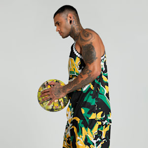 Rival Rage All-Over Print Mesh Men's Basketball Tank, Archive Green-AOP, extralarge-IND