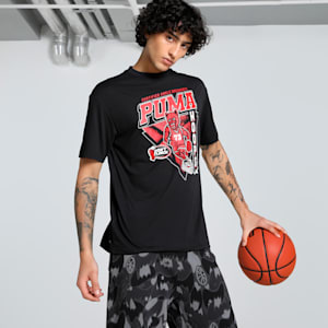 Rival Rage Men's Relaxed Fit Basketball Tee, PUMA Black, extralarge-IND