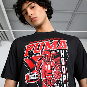 Rival Rage Men's Relaxed Fit Basketball Tee, PUMA Black, extralarge-IND