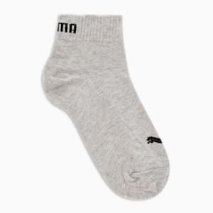 Quarter Socks Pack of 1, Light Gray Heather-PUMA Black, extralarge-IND