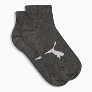 Quarter Socks Pack of 2, Dark Gray Heather-PUMA White, extralarge-IND