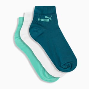 Quarter Socks Pack of 3, Petit Four-Mint-PUMA White, extralarge-IND