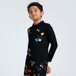 Classics Graphic Youth Polo, PUMA Black, extralarge-IND