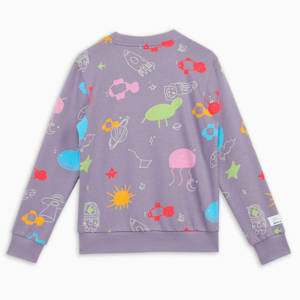 Classics Printed Crew-Neck Youth Sweatshirt, Pale Plum, extralarge-IND